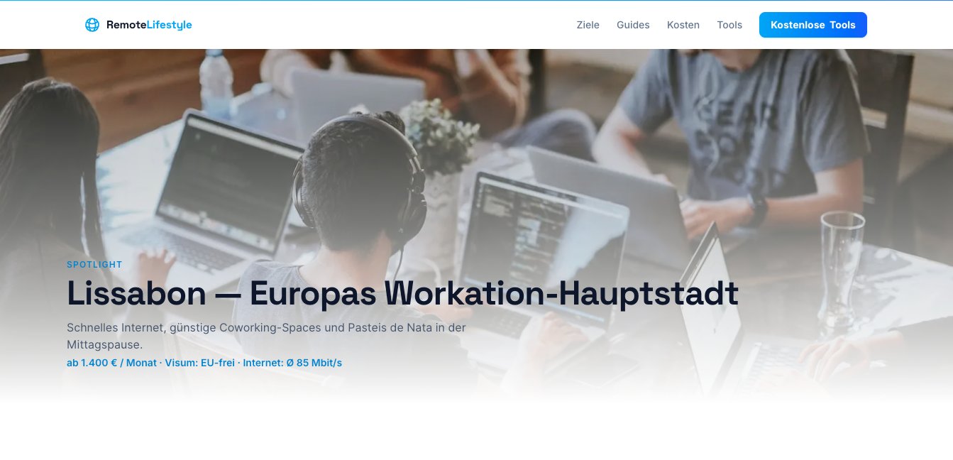 Vorschau von RemoteLifestyle.de